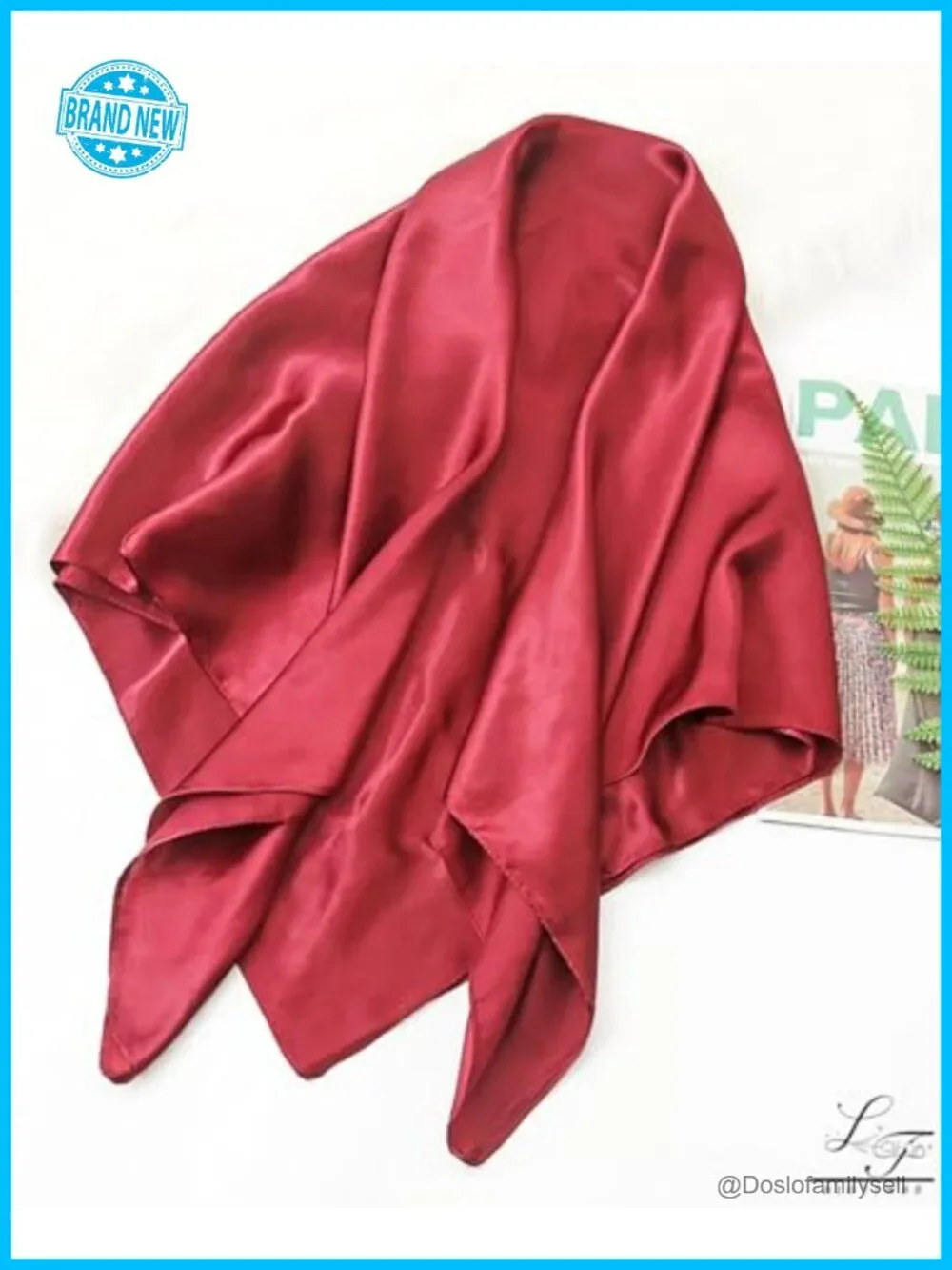 Satin Square Scarf, Emulation Silk for Women, Hair Ribbon, Headband, Handbag